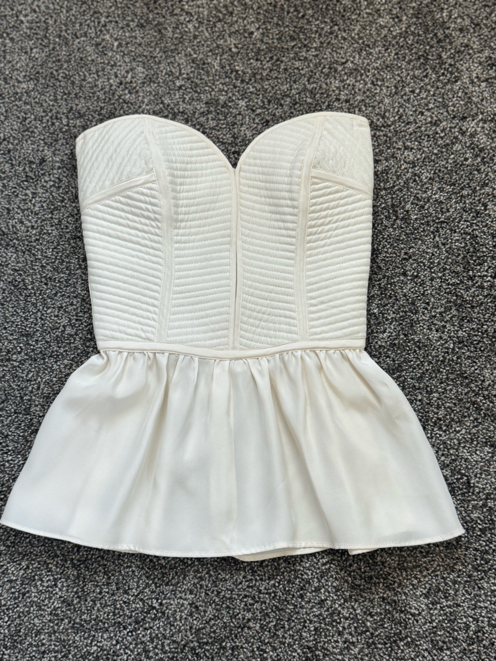 Parker Strapless Ivory Sweetheart Bustier Silk Top
